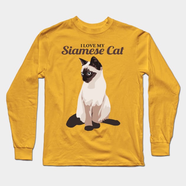 I Love My Siamese Cat Long Sleeve T-Shirt by KewaleeTee